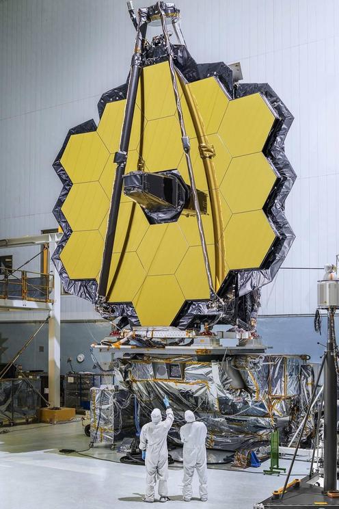 The primary mirror of NASA’s James Webb Space Telescope consists of 18 hexagonal mirrors.