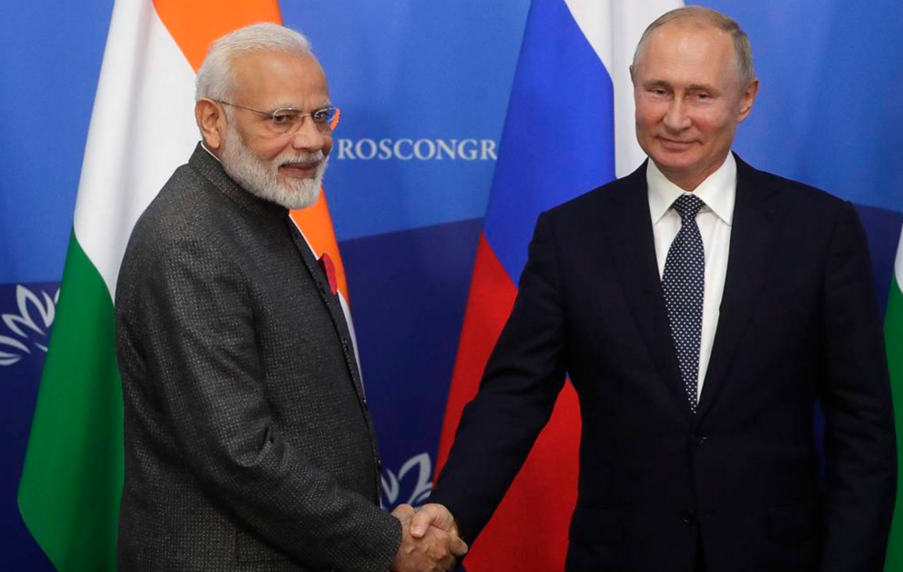 Indian Prime Minister Narendra Modi and Russian President Vladimir Putin © Mikhail Metzel/TASS