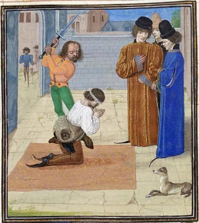15th century depiction of the execution of Robert Tresilian, as depicted in Jean Froissart's ‘Chroniques.’