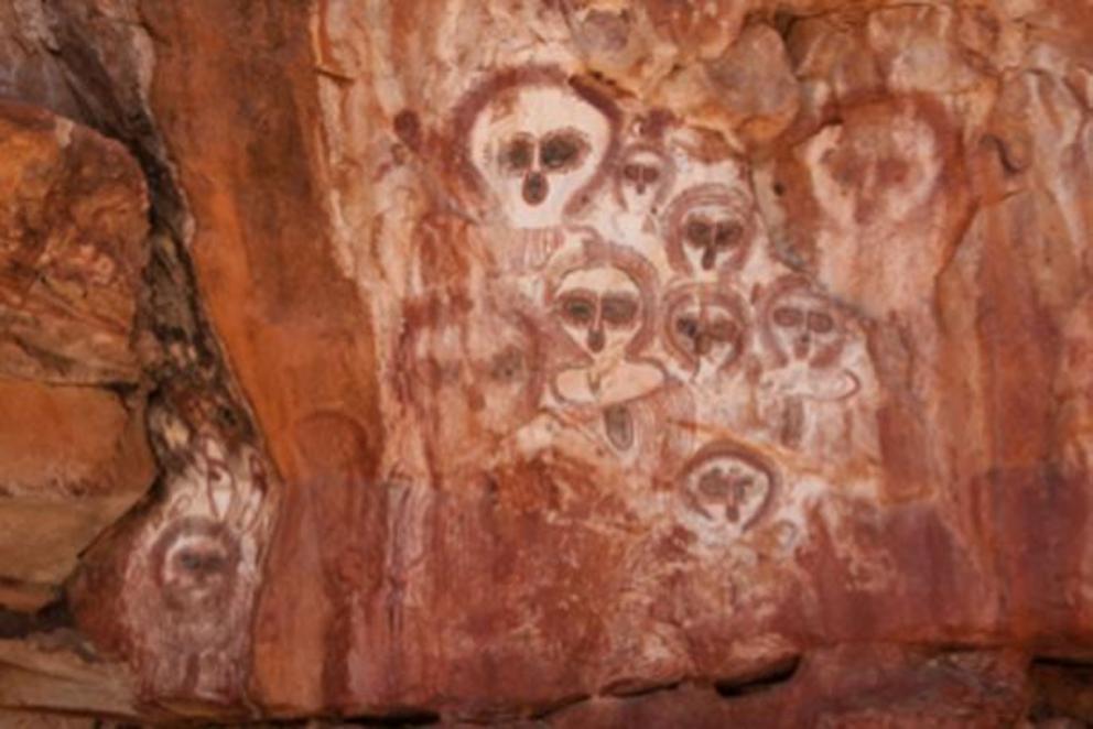 Cave paintings in Australia where psychoactive psilocybin was used by ancient people.