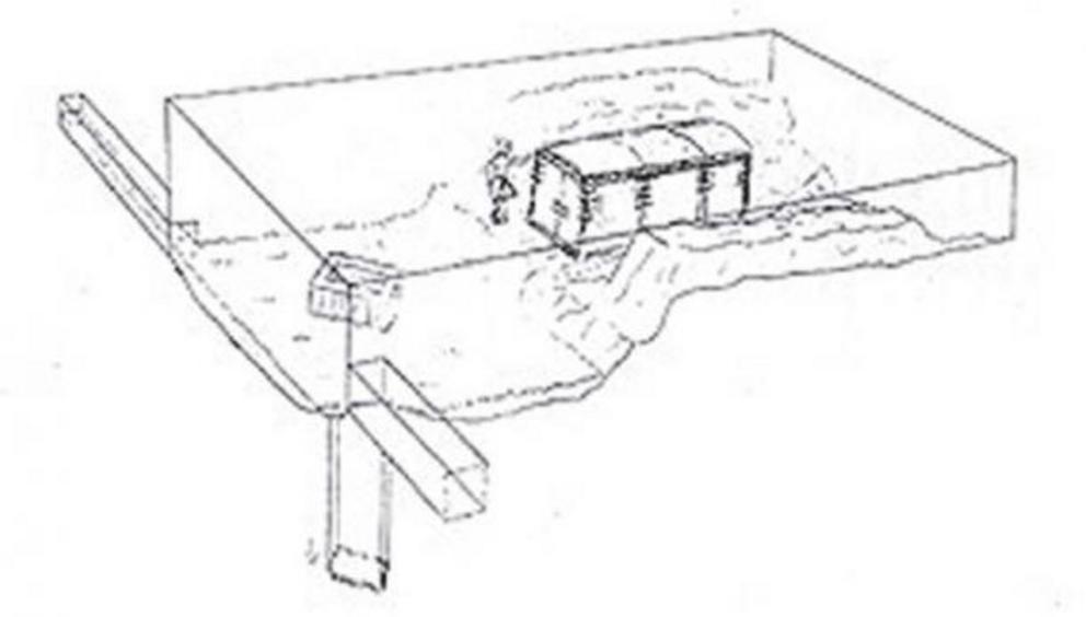 Drawing of the subterranean chamber.