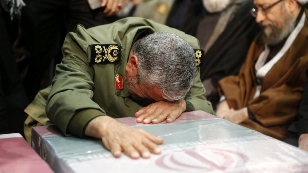 Ghaani mourns his predecessor during Soleimani's funeral © Reuters / official Khamenei website 