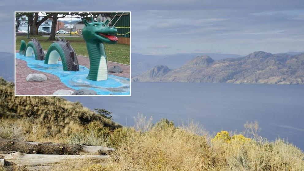 Main image: Lake Okanagan British Columbia © CHROMORANGE / Alexander Bernhard; inset: A statue of Ogopogo in Kelowna. © Wikimedia Commons 