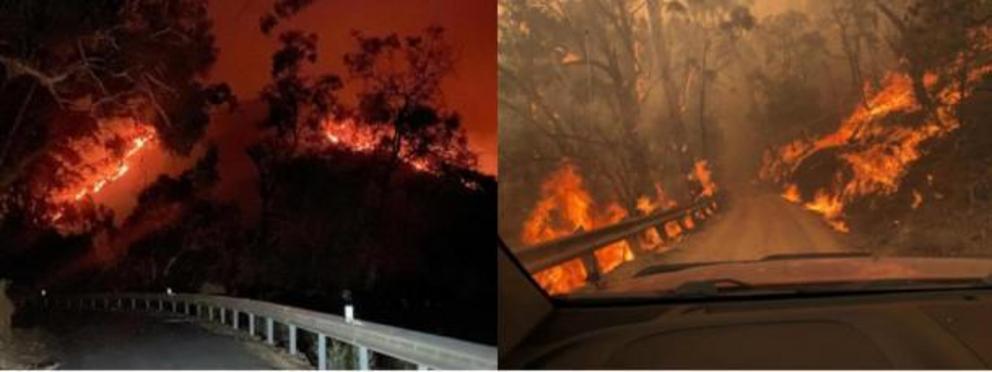 Raging fires tear towards Jenolan Caves Reserve.