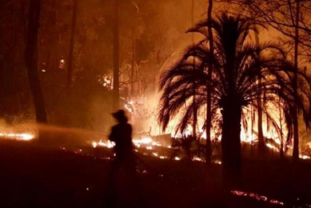 The bushfire that ravaged Carnarvon National Park and destroyed the Aboriginal rock art in 2018.