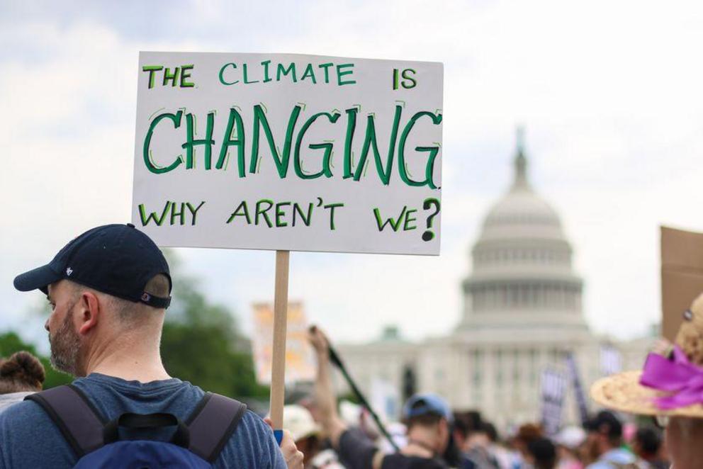 Supporters attend the 2017 People's Climate March in Washington, D.C., backing action on climate change.