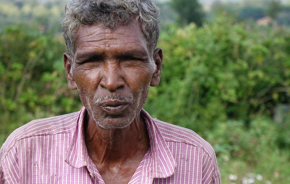 Gurumala, a Jenu Kuruba man who was evicted from Bandipur Tiger Reserve around 30 years ago.