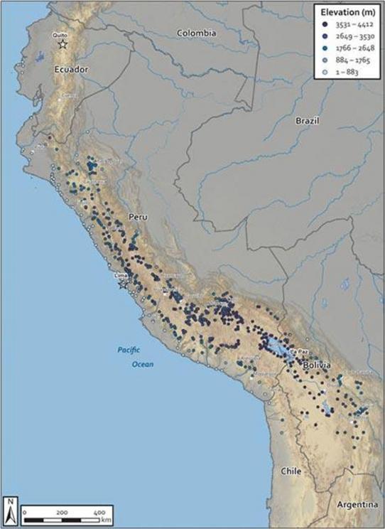 Another map of colonial settlements sorted by elevation could open the door to further field research in Peru. 