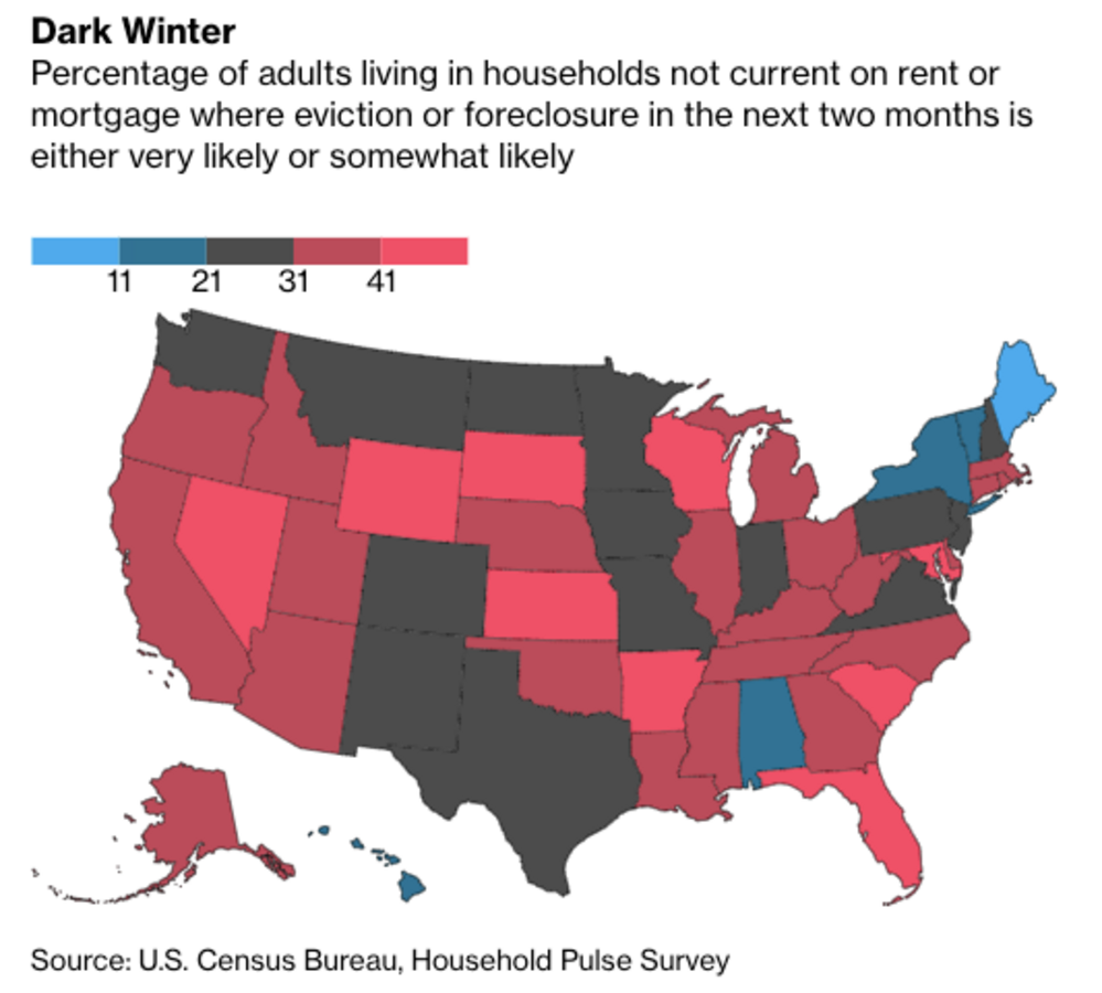 Rent map. Percentage of Blacks in us 2020.