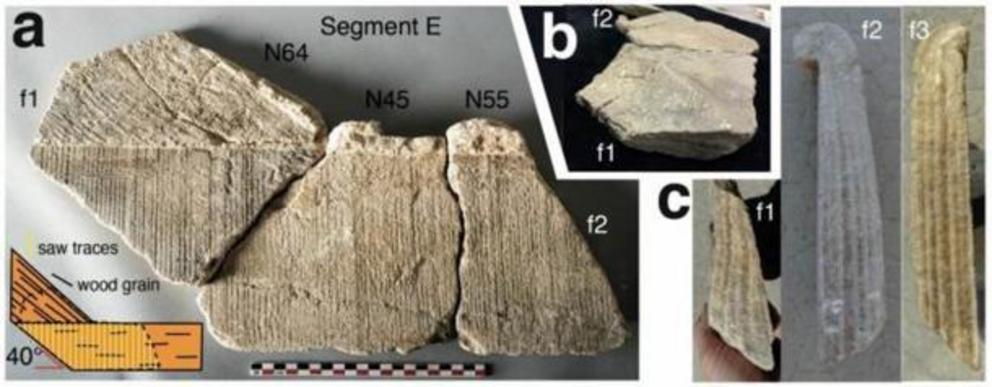 Carbonate segments of the Barbegal elbow flume.