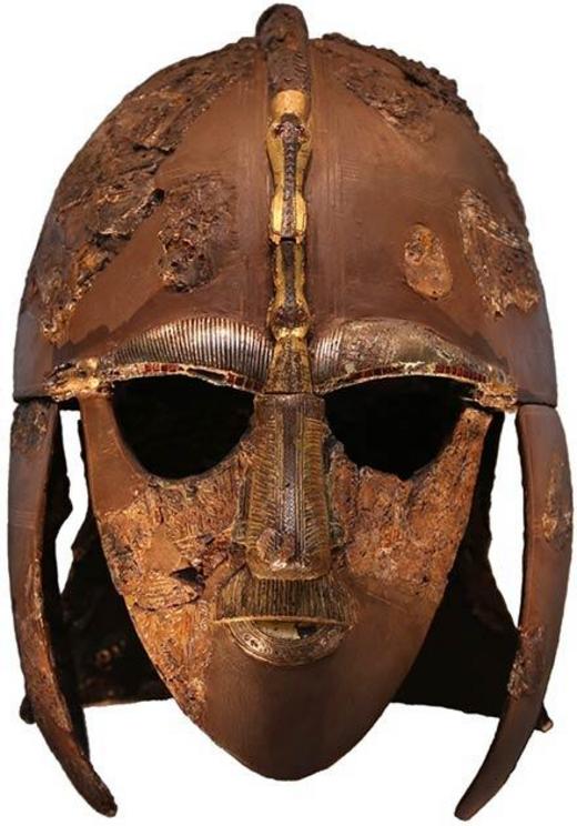 Dubbed the Sutton Hoo helmet, this helmet discovered in 1939 in England, has been compared to Vendel helmets and found to be similar.