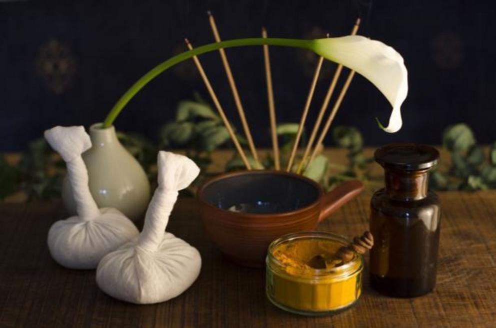 In Ayurvedic medicine, herbal compounds, special diets, exercise and lifestyle combine.