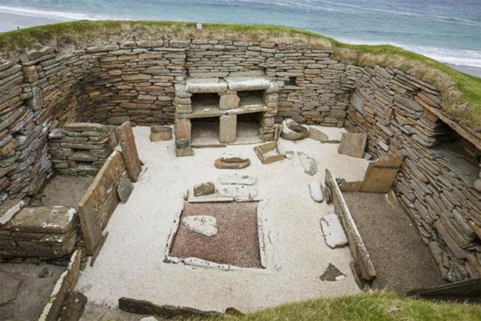 One of the Skara Brae locations showing evidence of little people based on the size of the stone furniture found there.