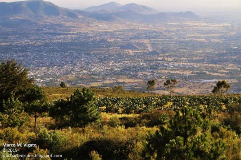 The view over Teotihuacan from the summit of Cerro Gordo.