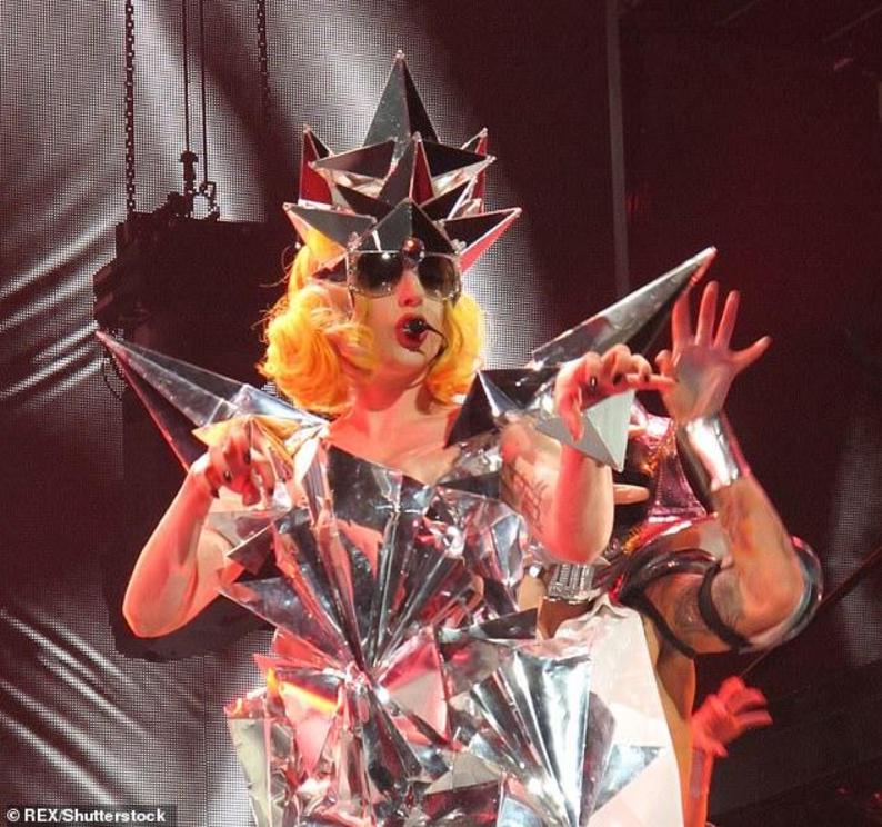 The unusual appearance of the treehopper insect from Nicaragua — Kaikaia gaga — brings to mind the singer's outlandish costumes. Pictured, Lady Gaga in concert in 2010