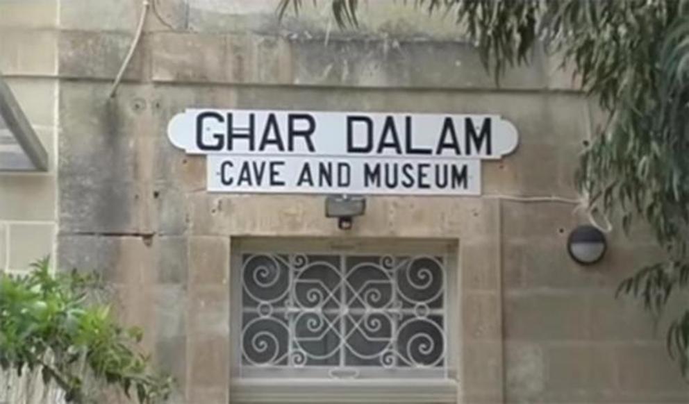 The entrance to the Ghar Dalam cave and museum in Malta.