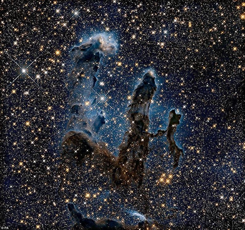 The Eagle Nebula's Pillars of Creation, captured in infrared may be among the most important images ever taken by Hubble. It's a giant star forming region of space