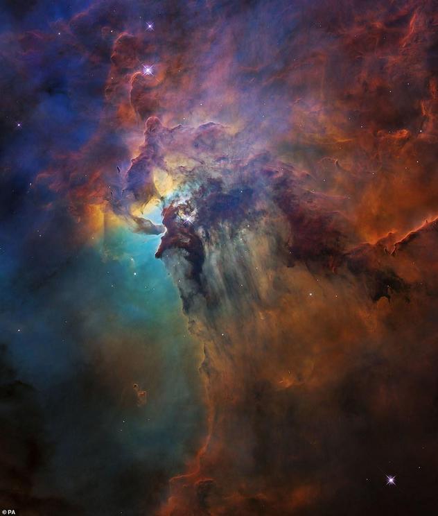 On the 28th anniversary the Hubble Space Telescope captured this image of the Lagoon Nebula, a vast stellar nursery located 4,000 light-years away, visible in binoculars as merely a smudge of light with a bright core