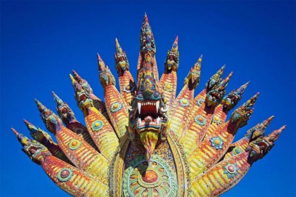 Statue of the Naga King, Buddhist temple, Thailand