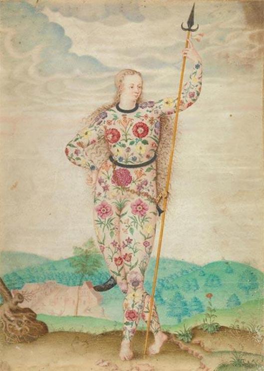 “A Young Daughter of a Pict” attributed to Jacques Le Moyne de Morgues from the 1580s.