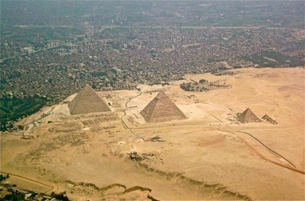 The Giza Plateau from above.