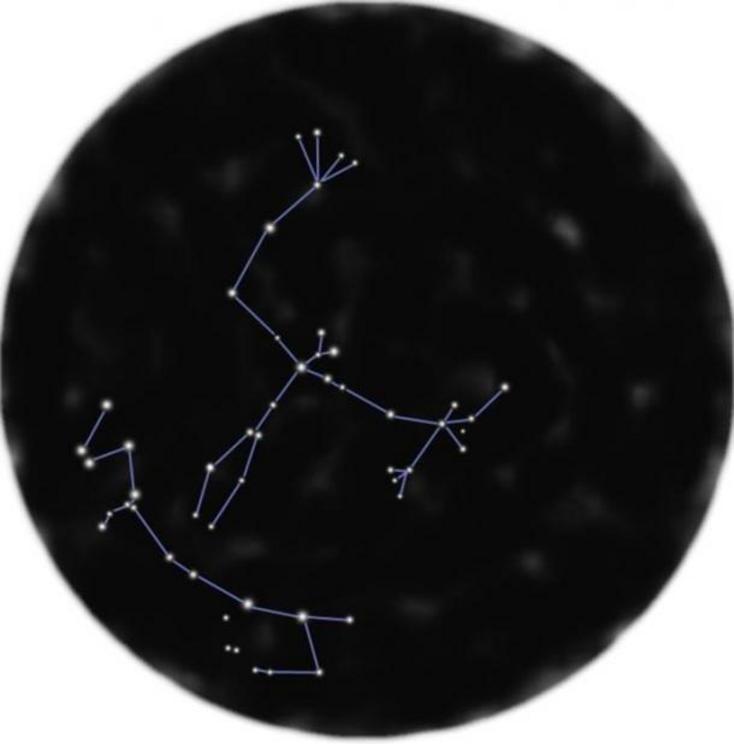Star map of the constellation Tagai, used by the Torres Strait Islanders of northern Australia.