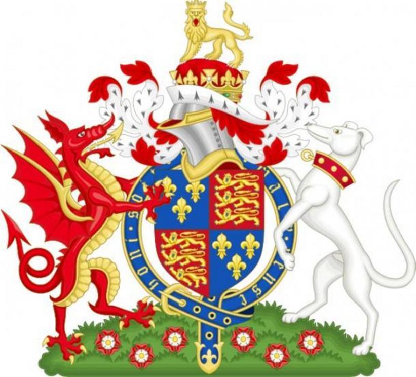 Henry VII’s  coat of arms displaying the red dragon