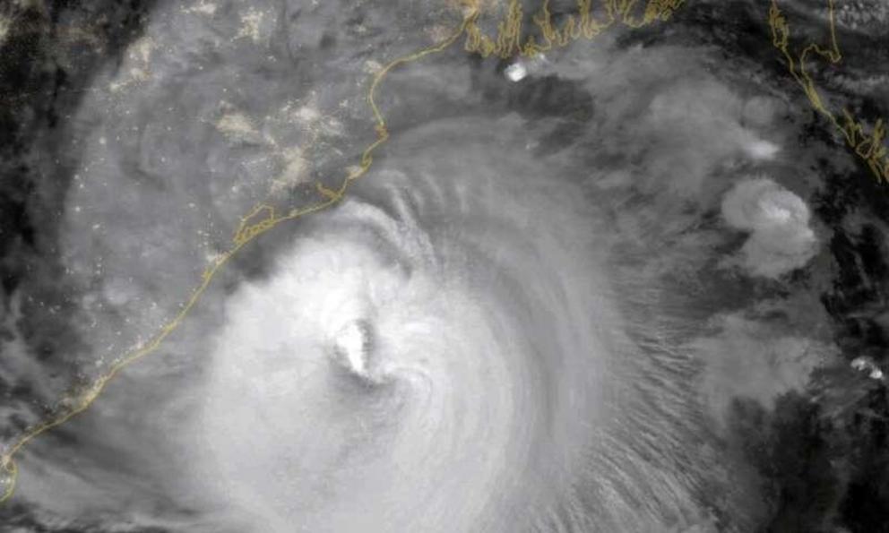 This NASA Earth Observatory image obtained May 20, 2020, shows Tropical Cyclone Amphan at 1615 GMT May 19, 2020 as it moved north-northeast over the Bay of Bengal