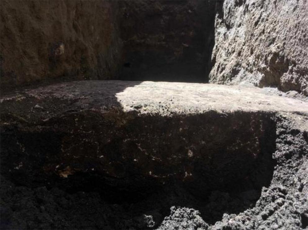 Another angle of the floor unearthed by the Rome sinkhole in front of the Pantheon.