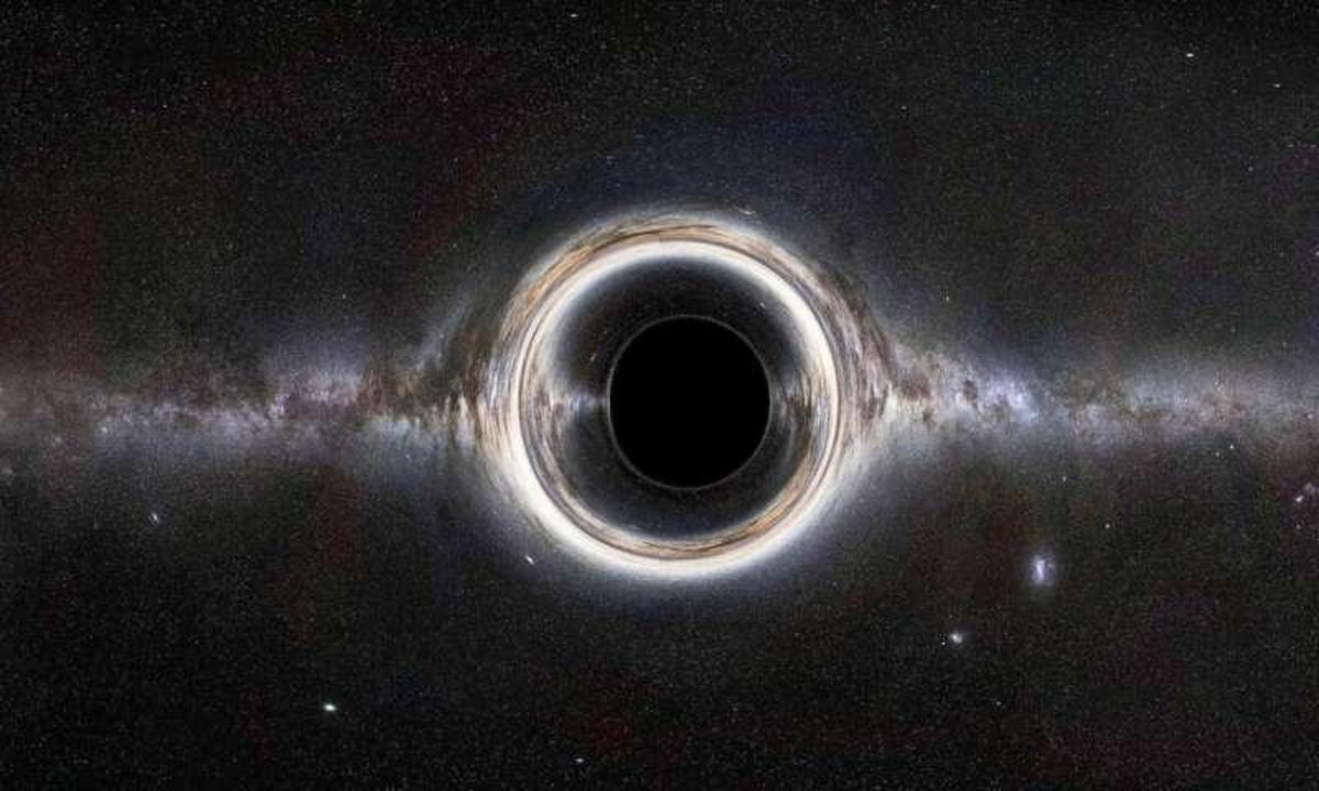 Simulated image of a rotating Black Hole. 