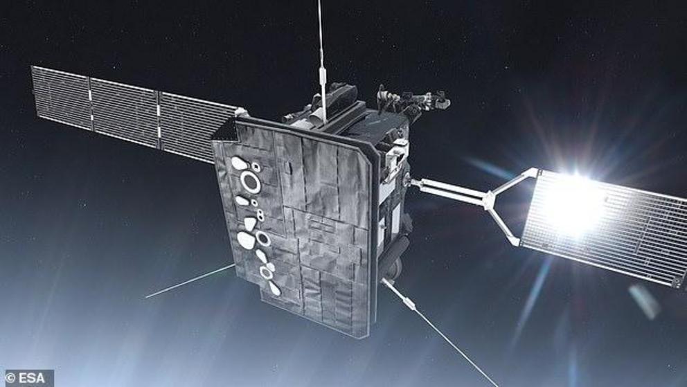  The European Space Agency's Solar Orbiter probe (pictured in this artist's impression) will 'accidentally' pass through the tails of Comet ATLAS during the next few days. Scientists will be switching on four of the spacecraft's instruments early in order