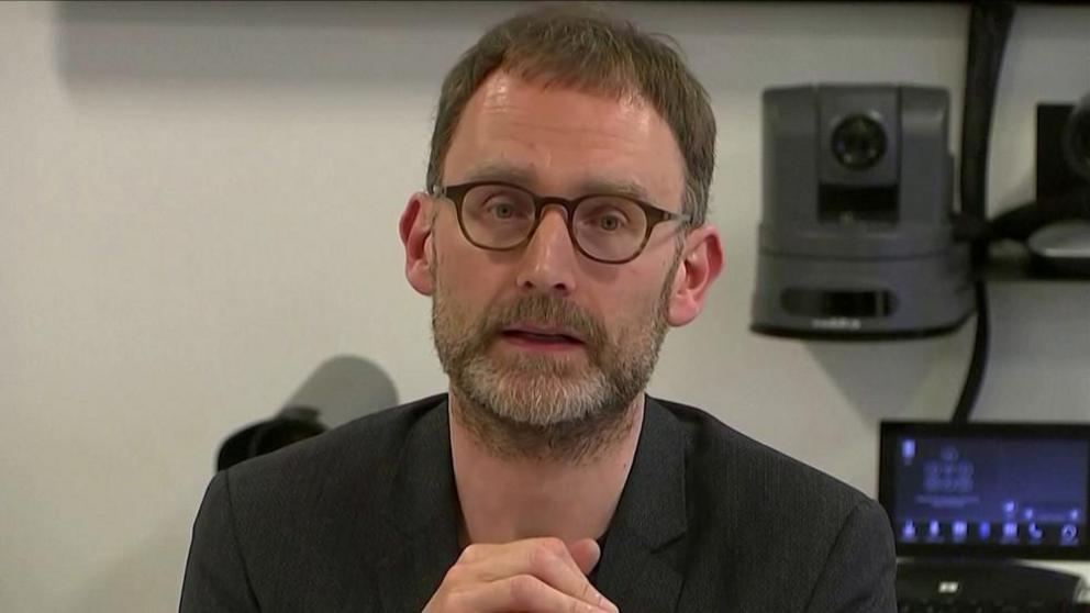 Epidemiologist Neil Ferguson speaks at a news conference in London, Britain. January 22, 2020. Still image taken from video © Reuters TV 