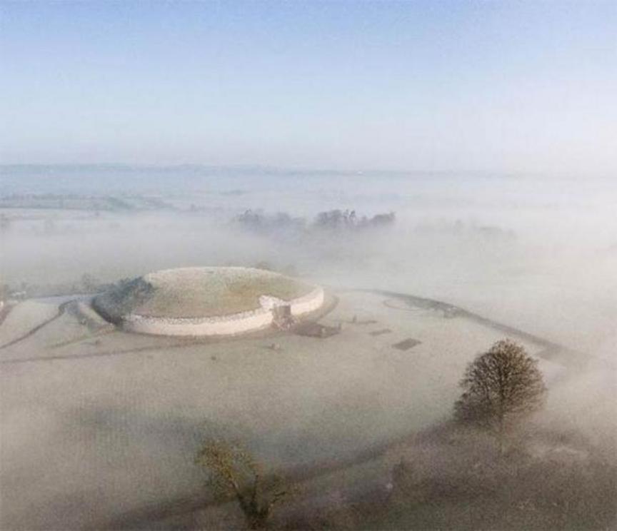 Newgrange, one of the most famous Irish megalith monuments.