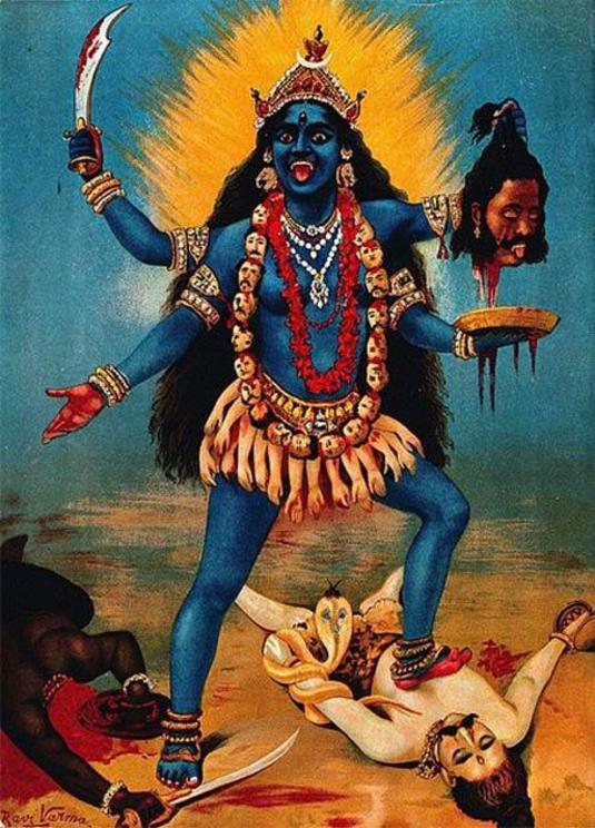 The Hindu goddess Kali, Goddess of Time, Creation, Destruction and Power, is worshiped by Hindus all over the world.