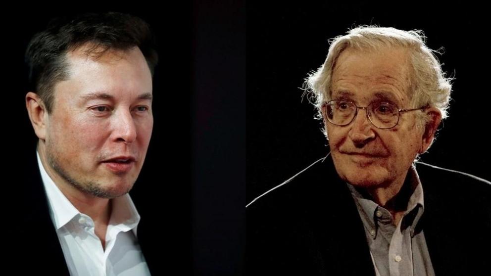 Elon Musk (L) and Noam Chomsky (R). © (L) Hannibal Hanschke / Reuters; (R) Jorge Dan / Reuters 