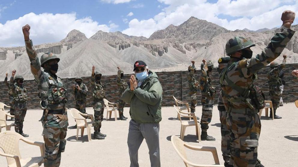 Indian Prime Minister Narendra Modi during his visit to the Ladakh Region. July 3, 2020. © India's Press Information Bureau / Reuters 