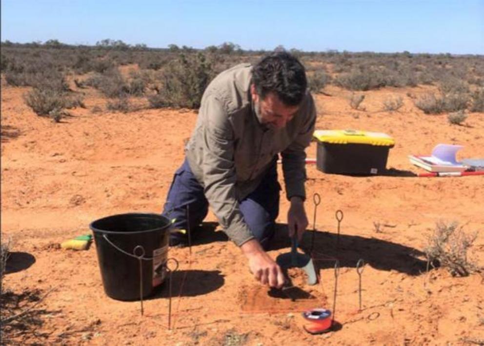 Flinders archaeologist Craig Westell conducting field work.