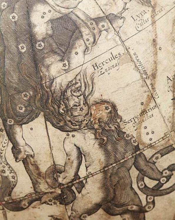 Herkules and Ophiuchus, 1602 by Willem Blaeu.