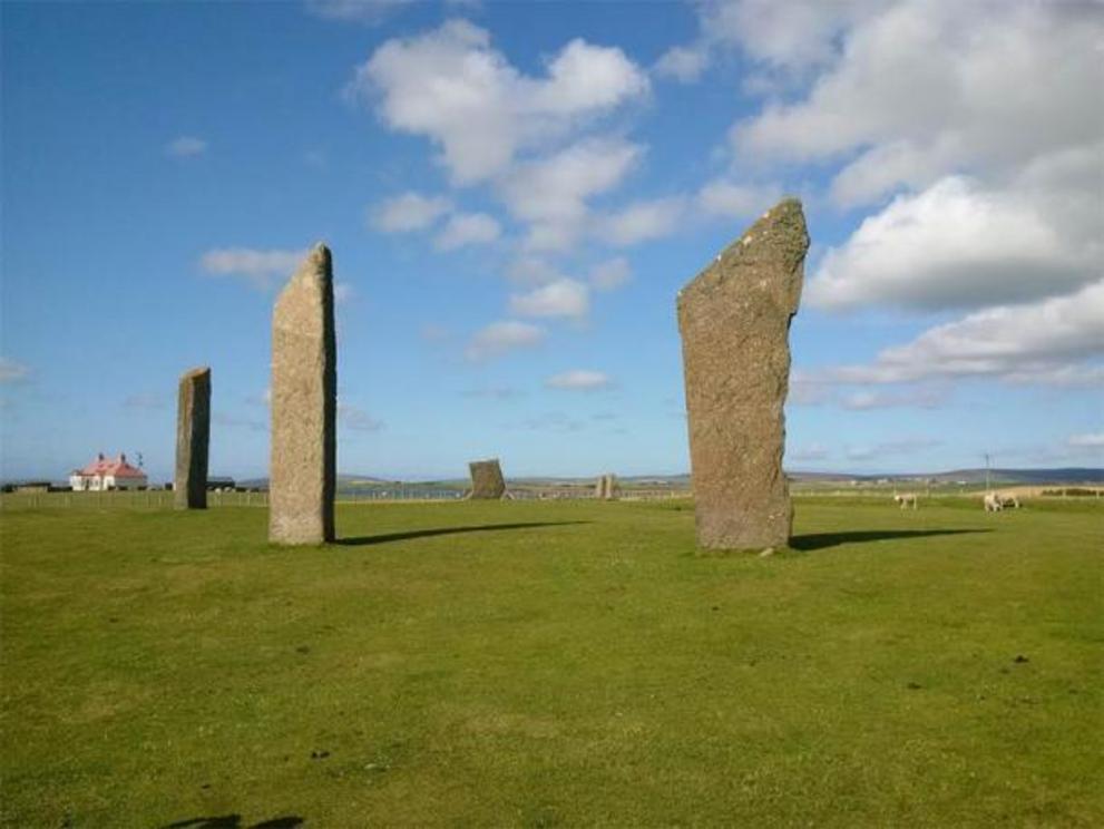 The Stones of Stenness on the Orkney Mainland. Dating to circa 3100 BC, it is thought to be the oldest stone circle in the British Isles.