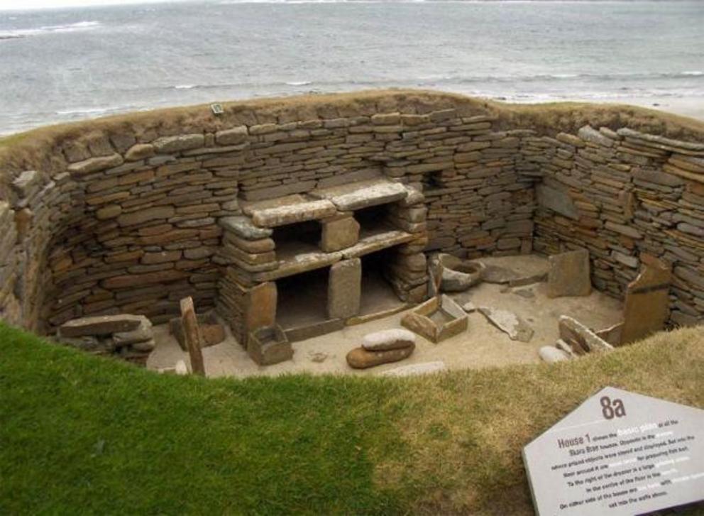 A Neolithic settlement at Skara Brae in the Orkney Islands. Sir Norman Lockyer suspected this housed “astronomer-priests” who studied the heavens, were very adept at making astronomical predictions and were highly venerated by the local population