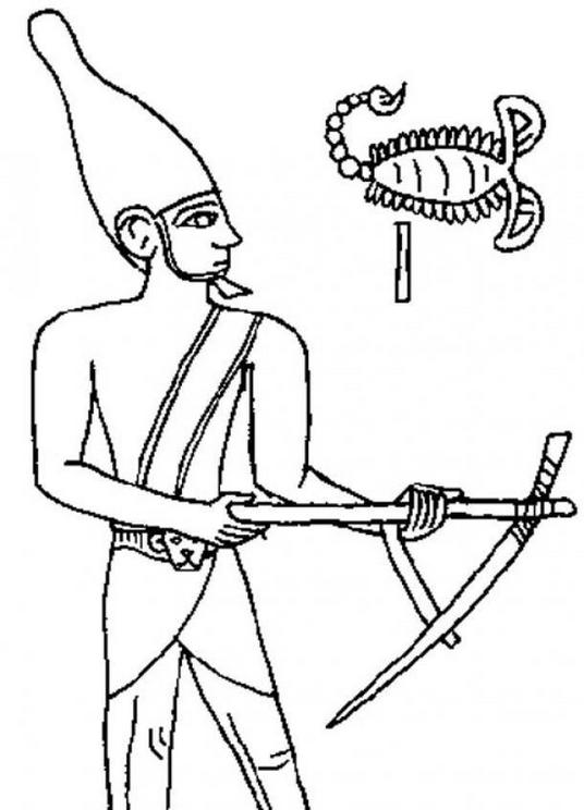 Drawing of the second Scorpion King on the macehead.