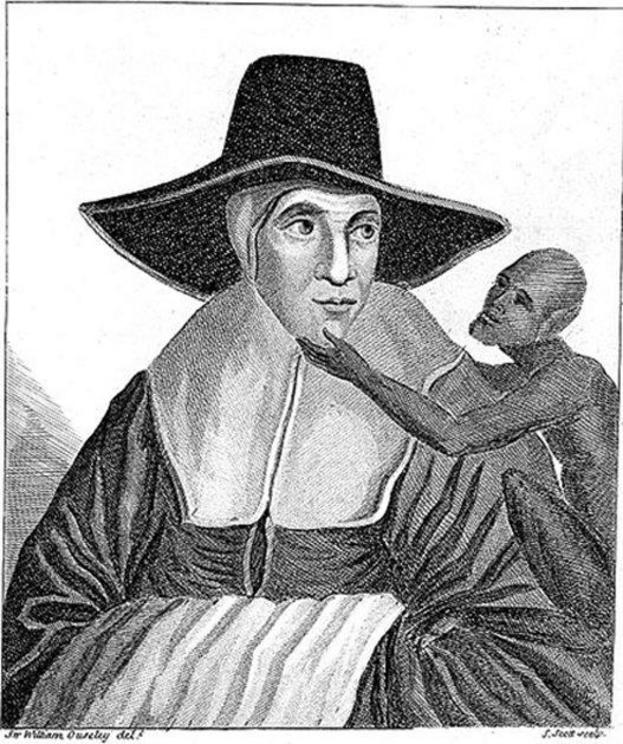 An image said to be a portrait of Mother Shipton. Some people supposedly heard terrible noises upon the birth of Ursula, which they saw as proof of her being a daughter of the devil. 