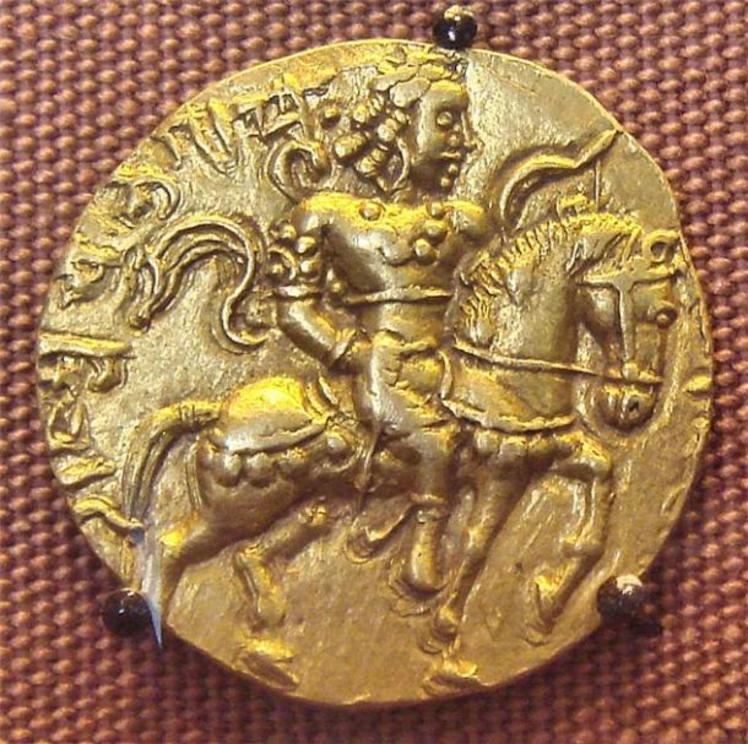 Coin of the Gupta king Chandragupta II.