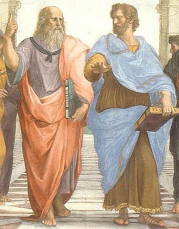 Plato and Aristotle in The School of Athens, by Rafael (1509) 