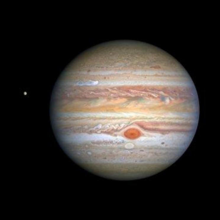 Hubble's new image of Jupiter and Europa.