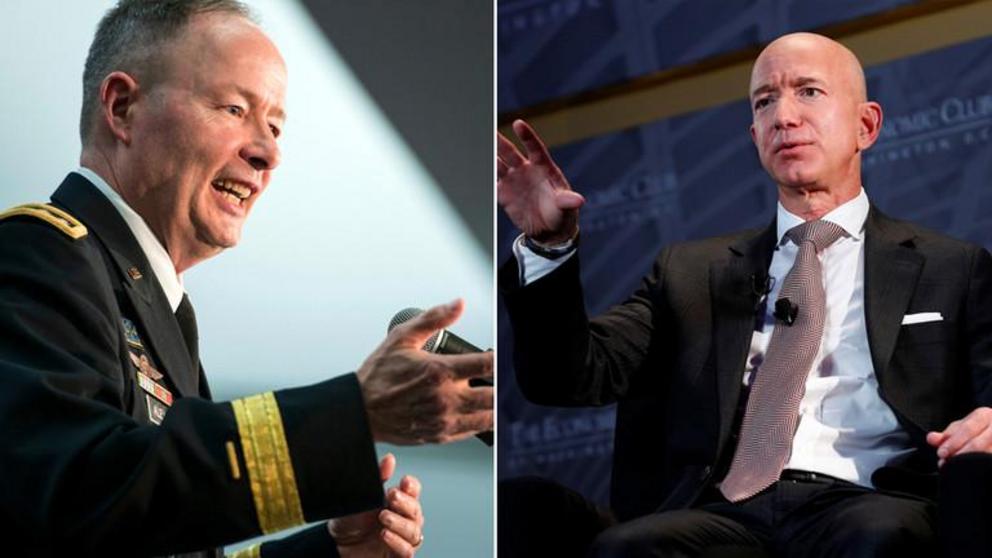 (Left) General Keith B. Alexande © REUTERS/Brendan Smialowski (Right) Jeff Bezos, president and CEO of Amazon © REUTERS/Joshua Roberts 