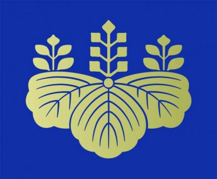 A slightly stylized version of the Toyotomi clan mon or family symbol, which may have been on the Zenigata Sunae sand sculpture before it was changed to its present version in 1633 AD.
