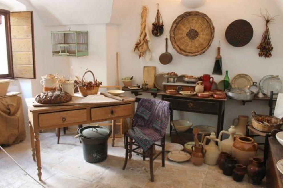 Kitchen of a traditional trullo.