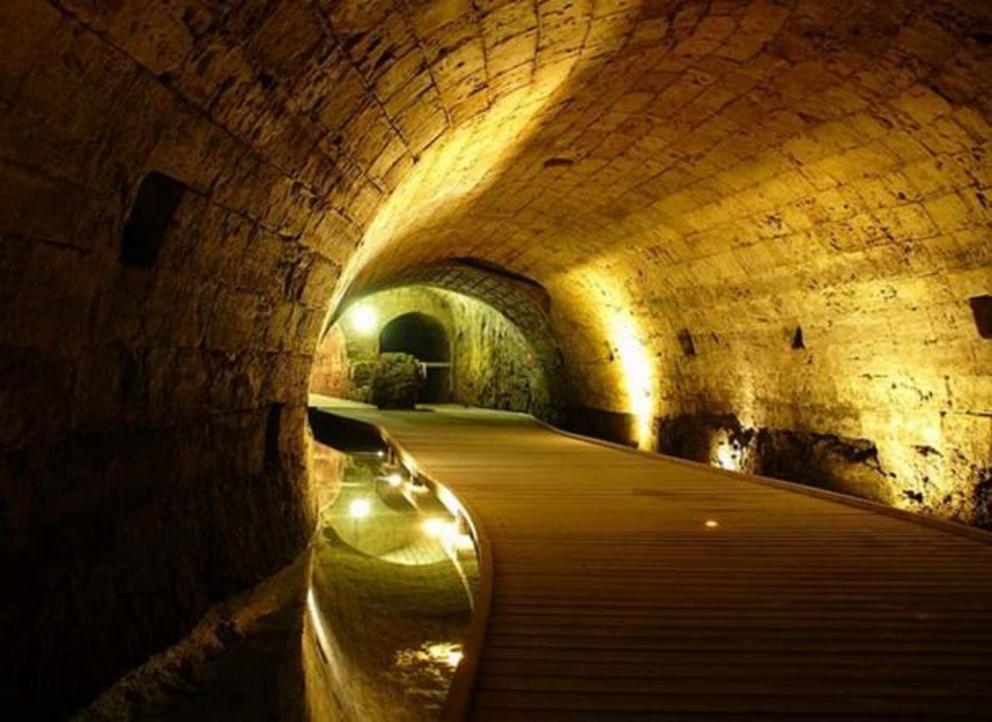 The Templar Tunnel in Acre, Israel.