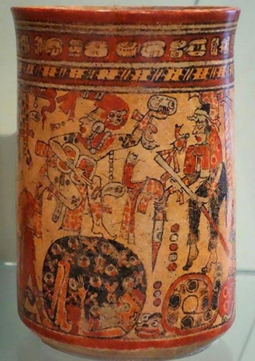 Vessel depicting deities in the court of Xibalba.